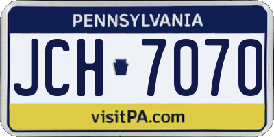 PA license plate JCH7070