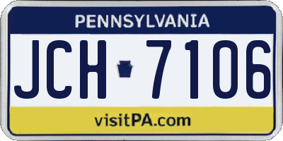 PA license plate JCH7106