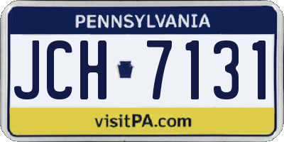 PA license plate JCH7131