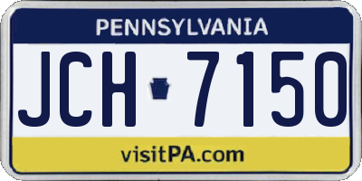 PA license plate JCH7150