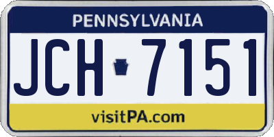 PA license plate JCH7151