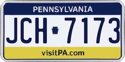 PA license plate JCH7173