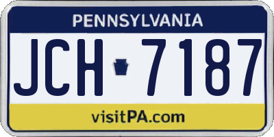 PA license plate JCH7187