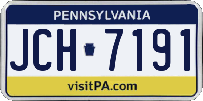 PA license plate JCH7191