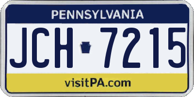 PA license plate JCH7215