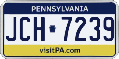 PA license plate JCH7239