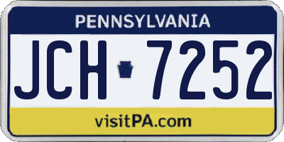 PA license plate JCH7252
