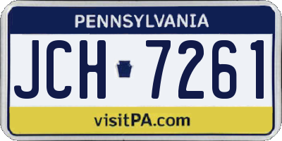 PA license plate JCH7261