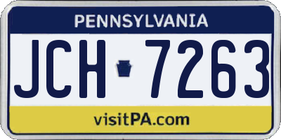 PA license plate JCH7263
