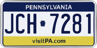PA license plate JCH7281