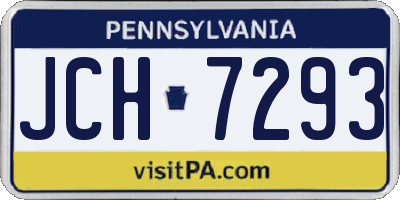 PA license plate JCH7293