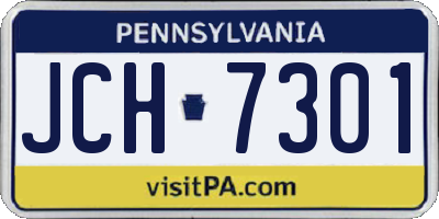 PA license plate JCH7301