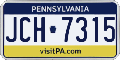 PA license plate JCH7315