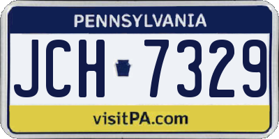 PA license plate JCH7329
