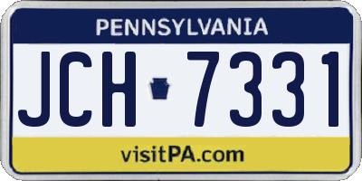 PA license plate JCH7331