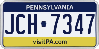 PA license plate JCH7347