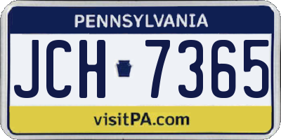 PA license plate JCH7365