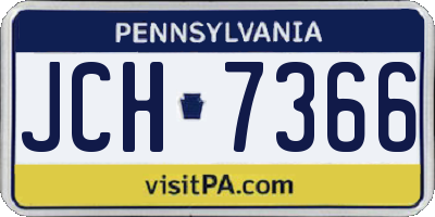 PA license plate JCH7366