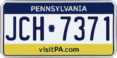 PA license plate JCH7371