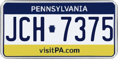 PA license plate JCH7375