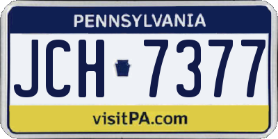PA license plate JCH7377