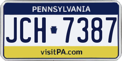 PA license plate JCH7387