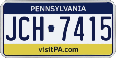 PA license plate JCH7415