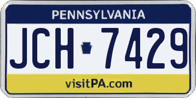 PA license plate JCH7429