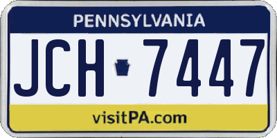 PA license plate JCH7447