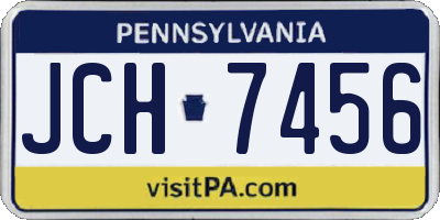 PA license plate JCH7456
