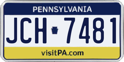 PA license plate JCH7481