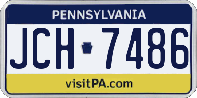 PA license plate JCH7486
