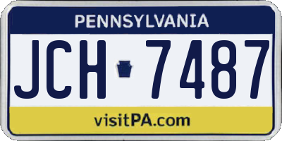 PA license plate JCH7487