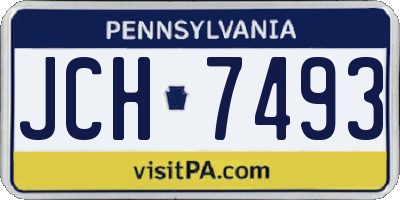 PA license plate JCH7493