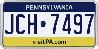 PA license plate JCH7497