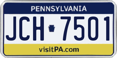 PA license plate JCH7501