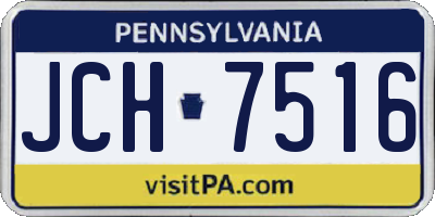 PA license plate JCH7516