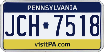 PA license plate JCH7518