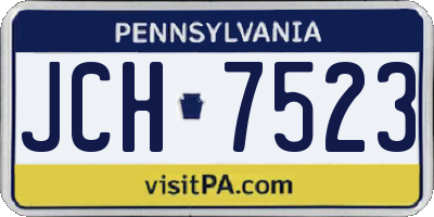 PA license plate JCH7523