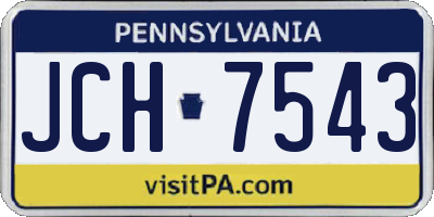PA license plate JCH7543