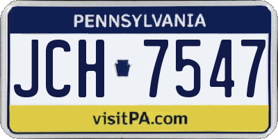 PA license plate JCH7547