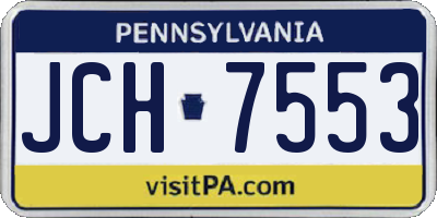 PA license plate JCH7553