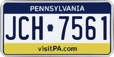 PA license plate JCH7561