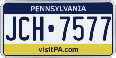 PA license plate JCH7577