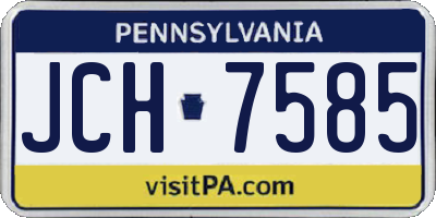 PA license plate JCH7585