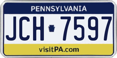 PA license plate JCH7597