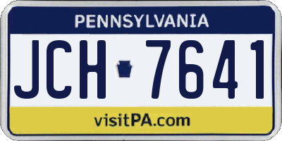 PA license plate JCH7641