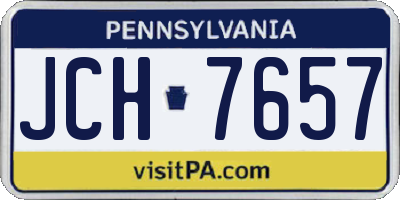 PA license plate JCH7657