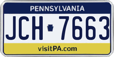 PA license plate JCH7663