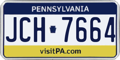 PA license plate JCH7664